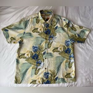 Vtg NWT Tommy Bahama Hawaiian Print Silk Shirt Floral Short Sleeve  2XL cruise